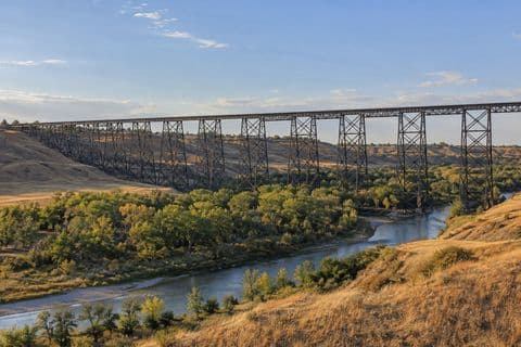 The High Level Bridge at Lethbridge spanning the Oldman River coulees.